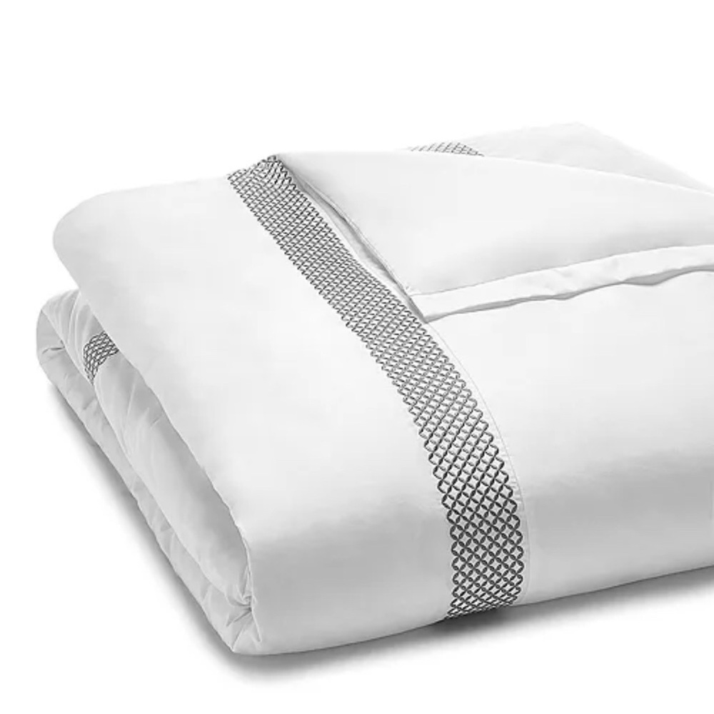 Hudson Park Collection 500TC Embroidered Geo Duvet Cover, Twin NEW w/Tag - Picture 2 of 6